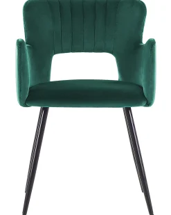 Sæt med 2 spisebordsstole SANILAC Velour Smaragdgrøn