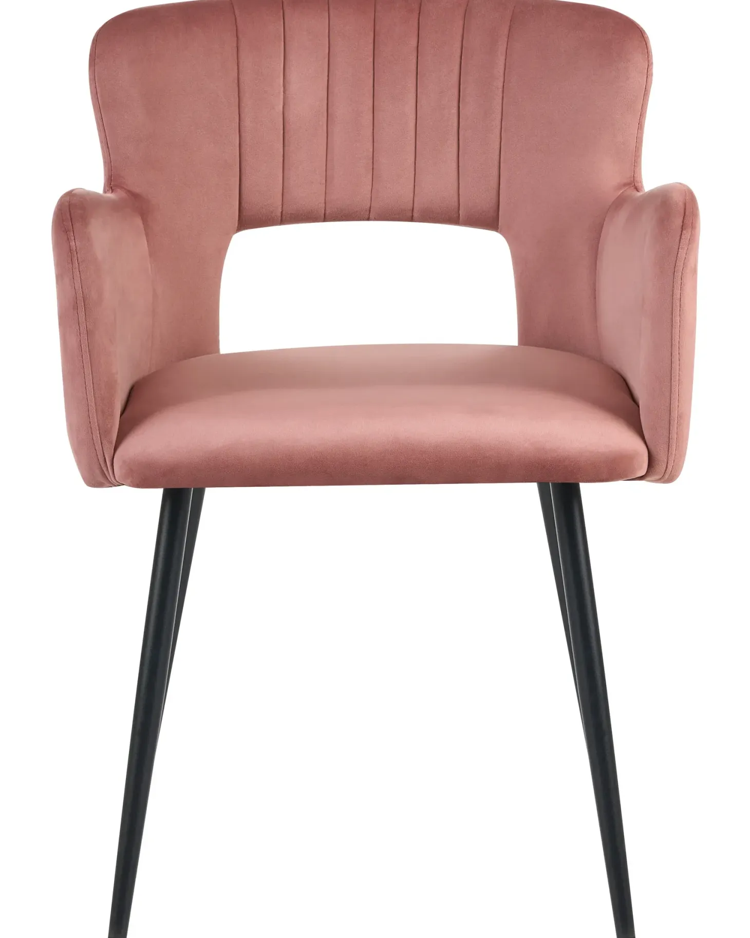 Sæt med 2 spisebordsstole SANILAC Velour Pastellrosa