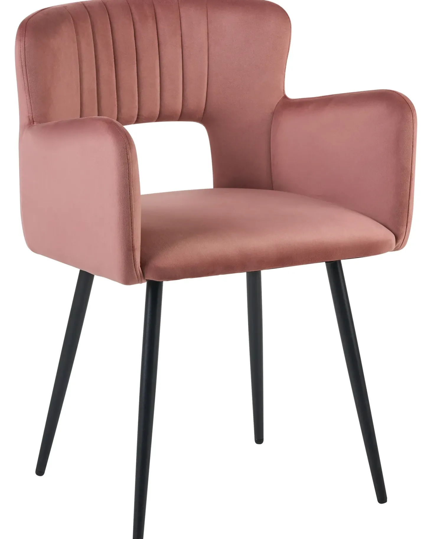 Sæt med 2 spisebordsstole SANILAC Velour Pastellrosa