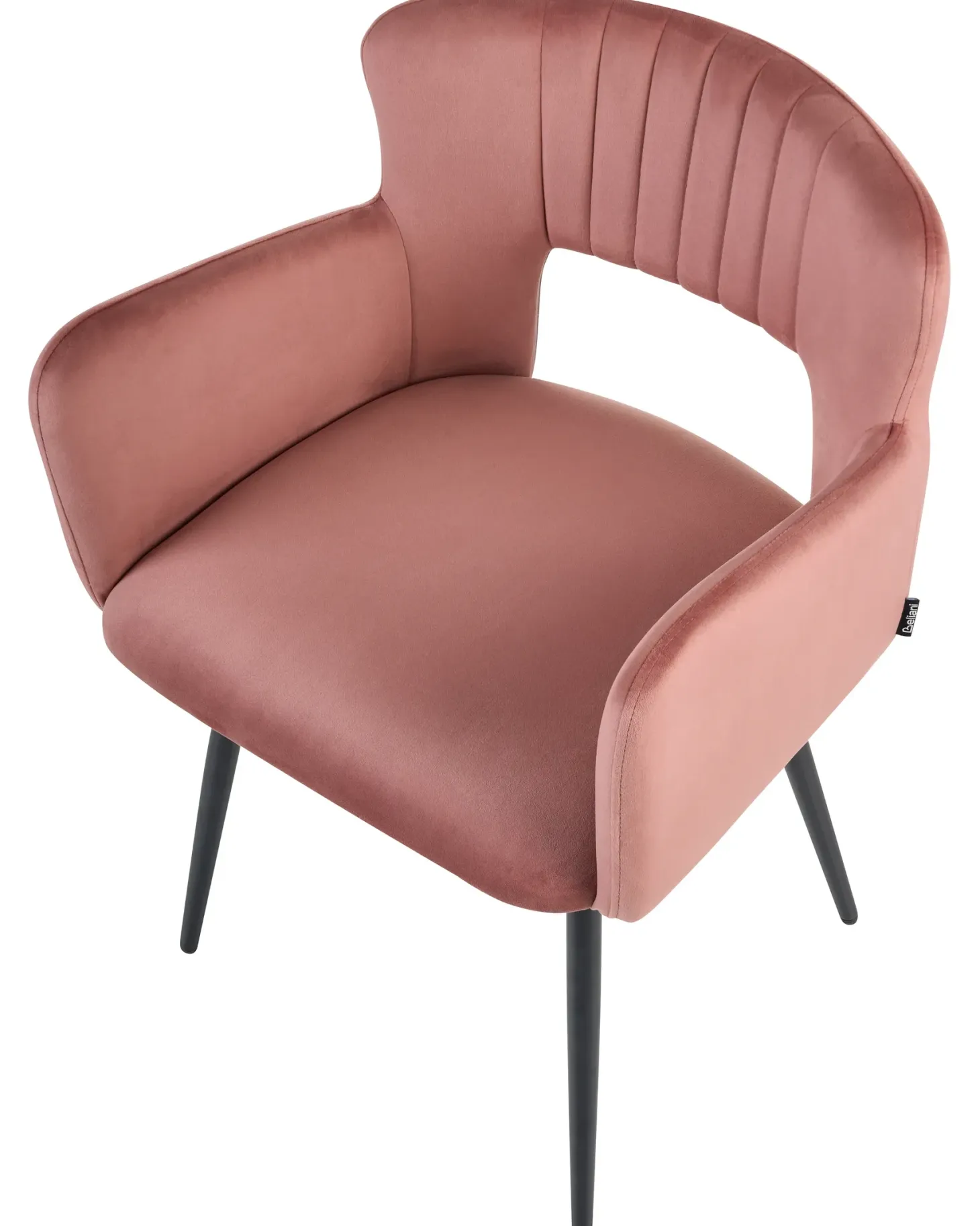 Sæt med 2 spisebordsstole SANILAC Velour Pastellrosa