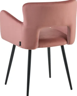Sæt med 2 spisebordsstole SANILAC Velour Pastellrosa