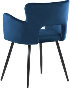 Sæt med 2 spisebordsstole SANILAC Velour Navy Blå
