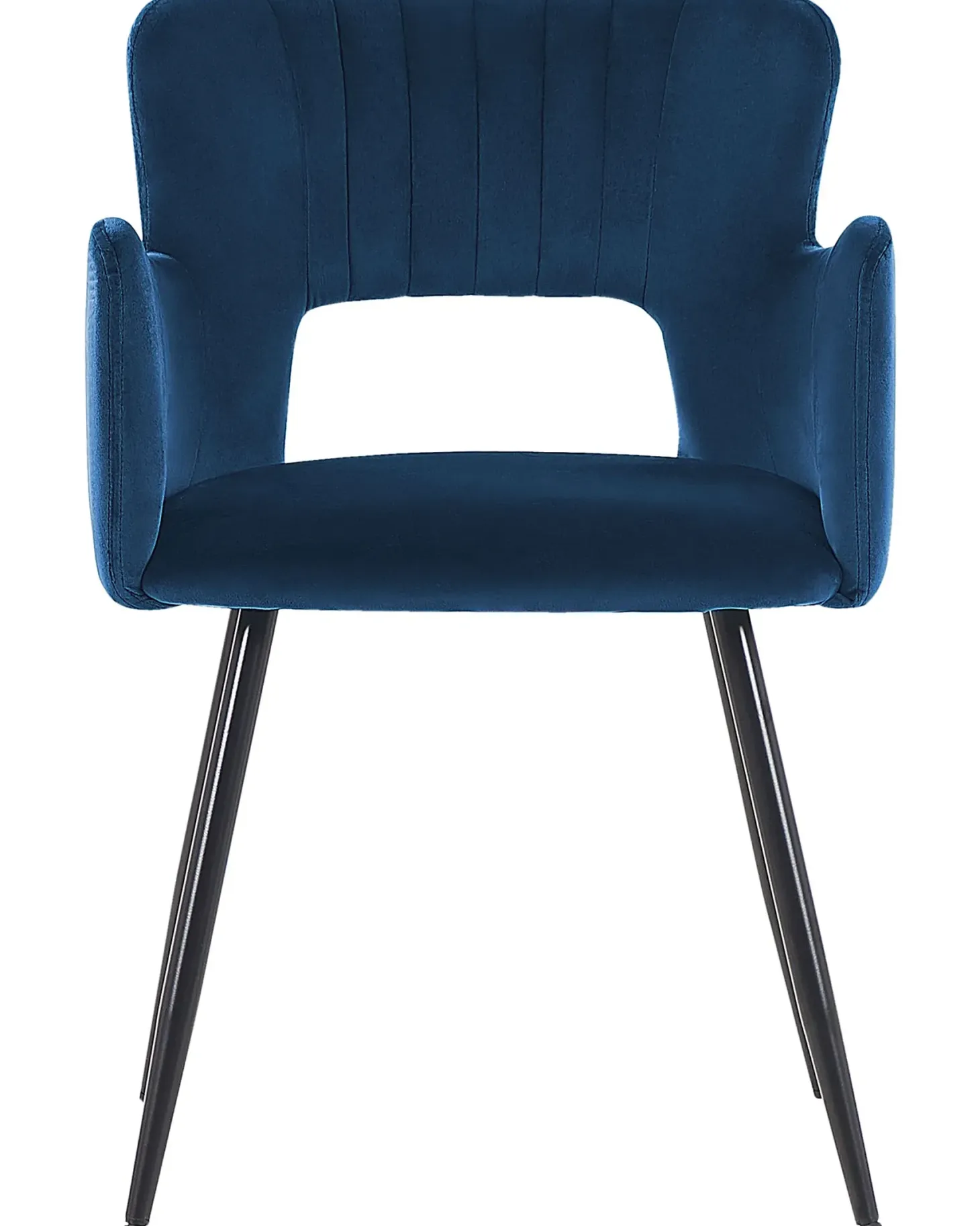 Sæt med 2 spisebordsstole SANILAC Velour Navy Blå