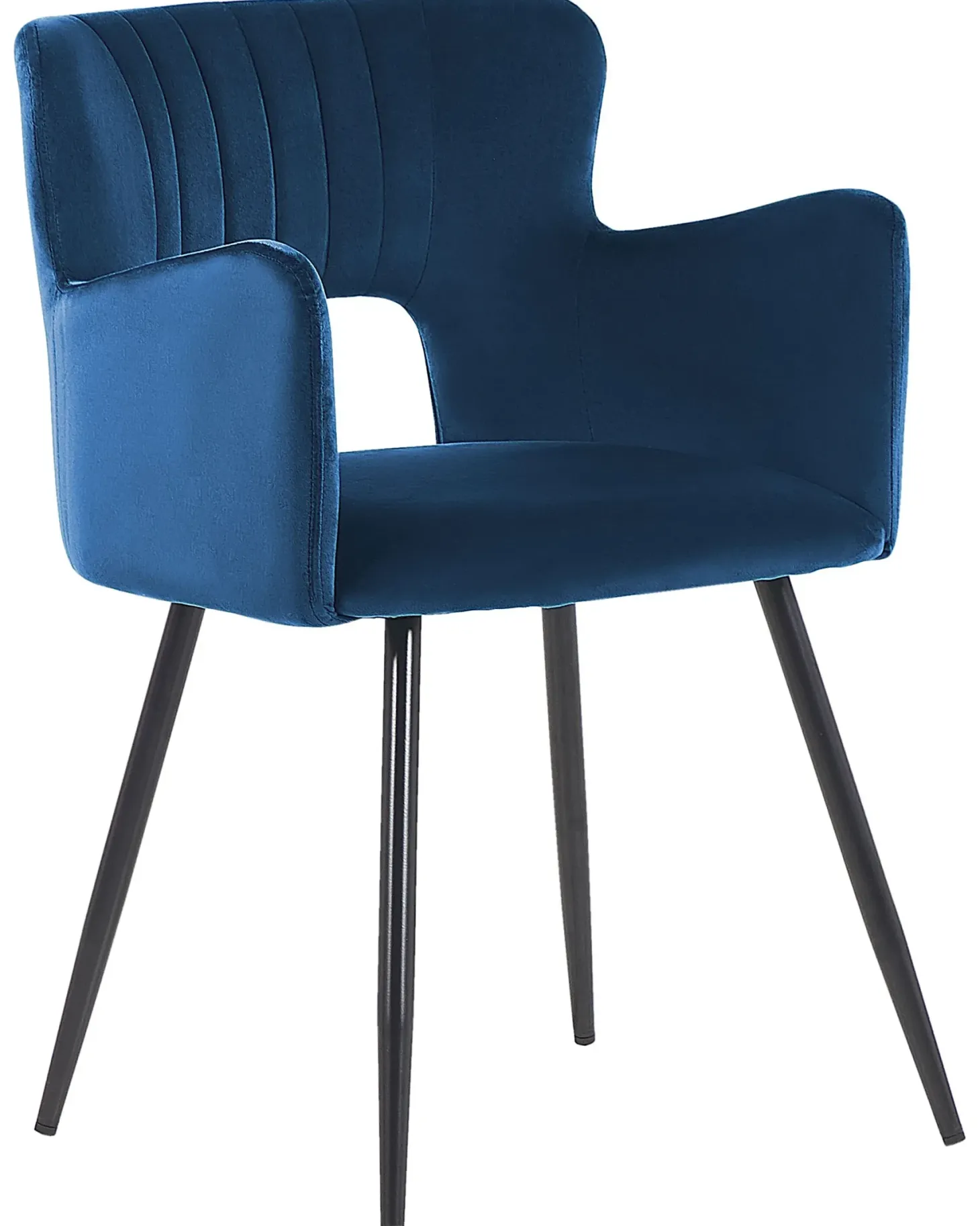 Sæt med 2 spisebordsstole SANILAC Velour Navy Blå