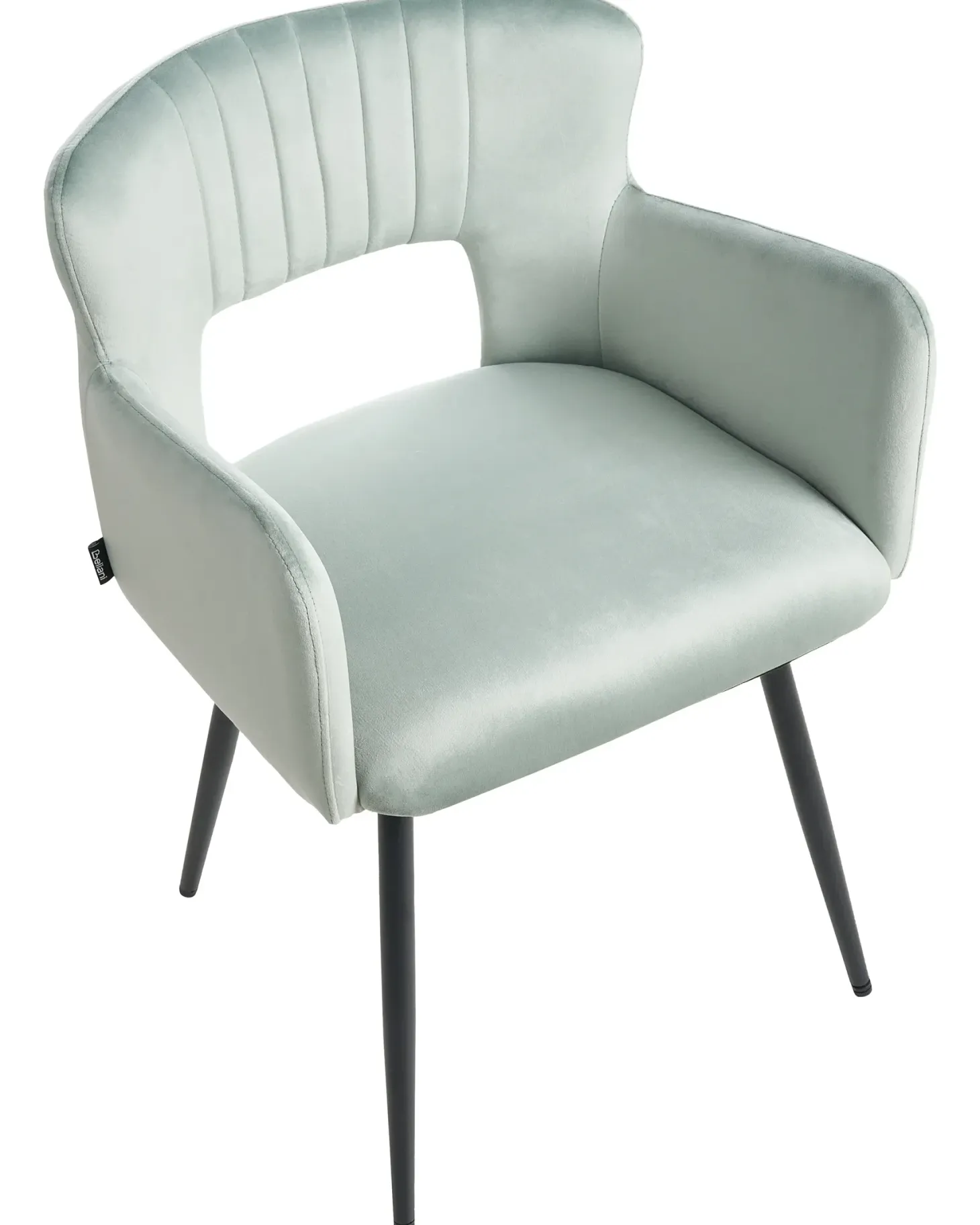 Sæt med 2 spisebordsstole SANILAC Velour Himmelblå