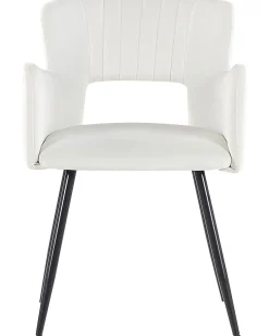 Sæt med 2 spisebordsstole SANILAC Velour Hvid