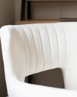 Sæt med 2 spisebordsstole SANILAC Velour Hvid