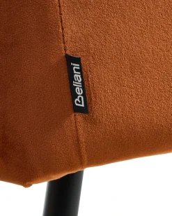 Sæt med 2 spisebordsstole SANILAC Velour Orange
