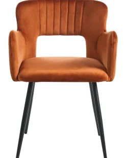 Sæt med 2 spisebordsstole SANILAC Velour Orange