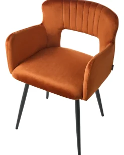 Sæt med 2 spisebordsstole SANILAC Velour Orange