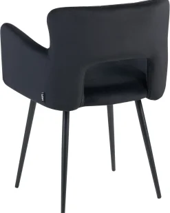Sæt med 2 spisebordsstole SANILAC Velour Sort