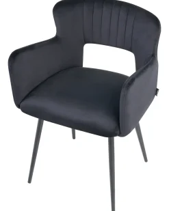 Sæt med 2 spisebordsstole SANILAC Velour Sort