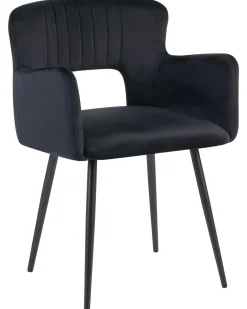 Sæt med 2 spisebordsstole SANILAC Velour Sort