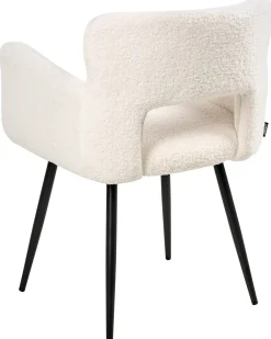 Sæt med 2 spisebordsstole SANILAC Boucle Hvid