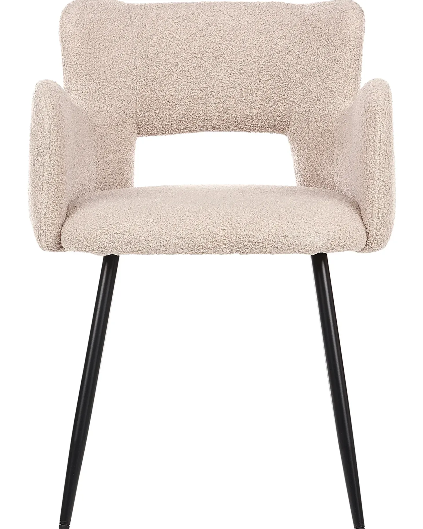 Sæt med 2 spisebordsstole SANILAC Boucle Beige