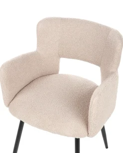 Sæt med 2 spisebordsstole SANILAC Boucle Beige