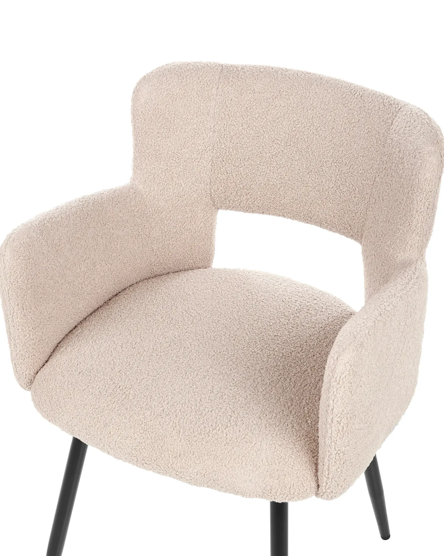 Sæt med 2 spisebordsstole SANILAC Boucle Beige