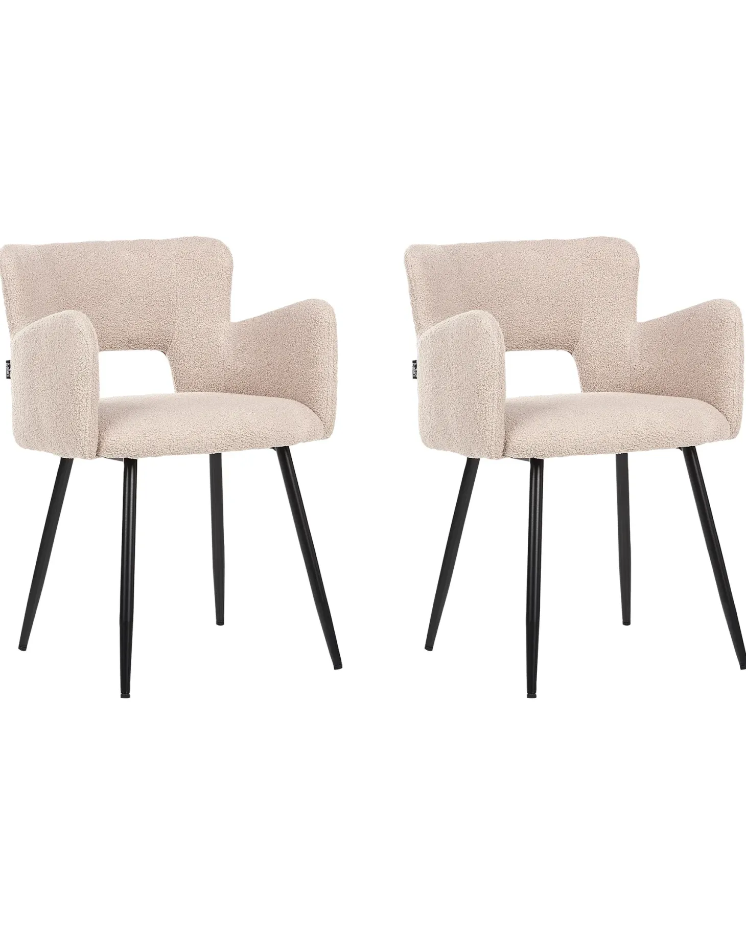 Sæt med 2 spisebordsstole SANILAC Boucle Beige