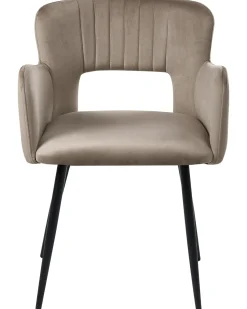 Sæt med 2 spisebordsstole SANILAC Velour Brungrå