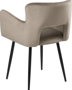 Sæt med 2 spisebordsstole SANILAC Velour Brungrå