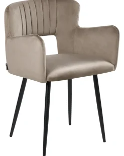 Sæt med 2 spisebordsstole SANILAC Velour Brungrå
