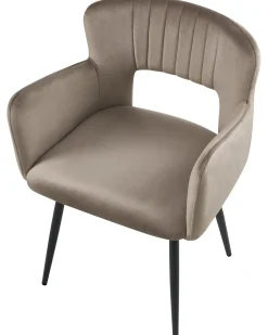 Sæt med 2 spisebordsstole SANILAC Velour Brungrå