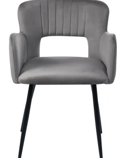 Sæt med 2 spisebordsstole SANILAC Velour Grå