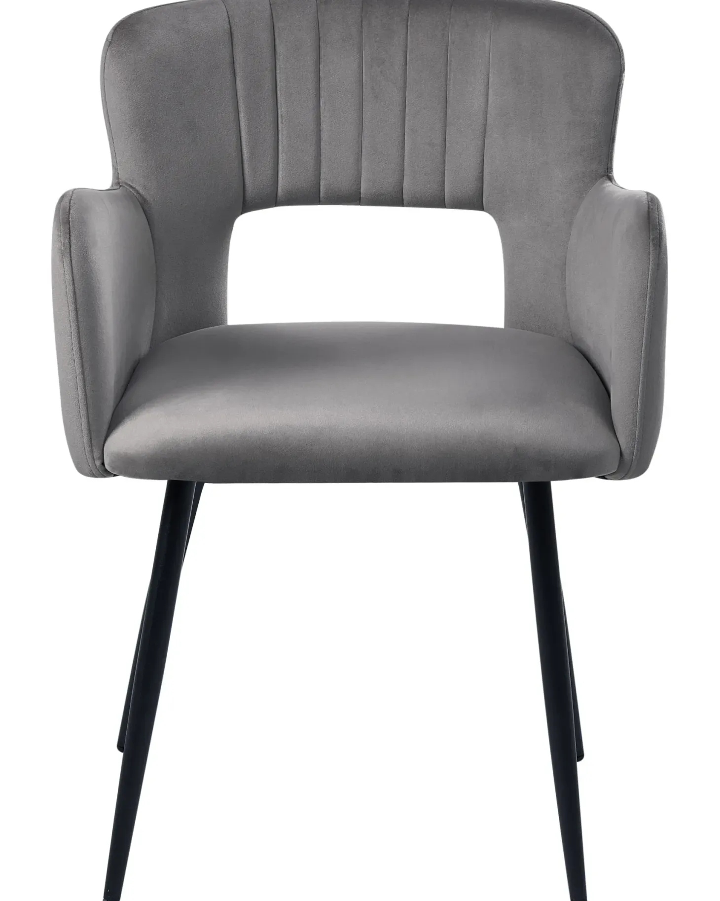 Sæt med 2 spisebordsstole SANILAC Velour Grå