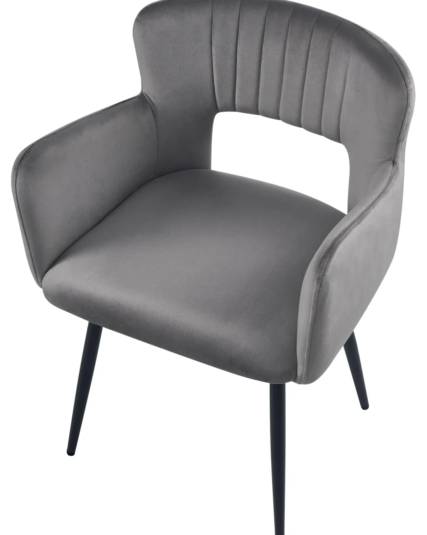 Sæt med 2 spisebordsstole SANILAC Velour Grå
