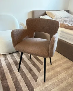 Sæt med 2 spisebordsstole SANILAC Boucle Brun