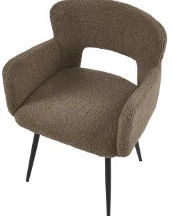 Sæt med 2 spisebordsstole SANILAC Boucle Brun