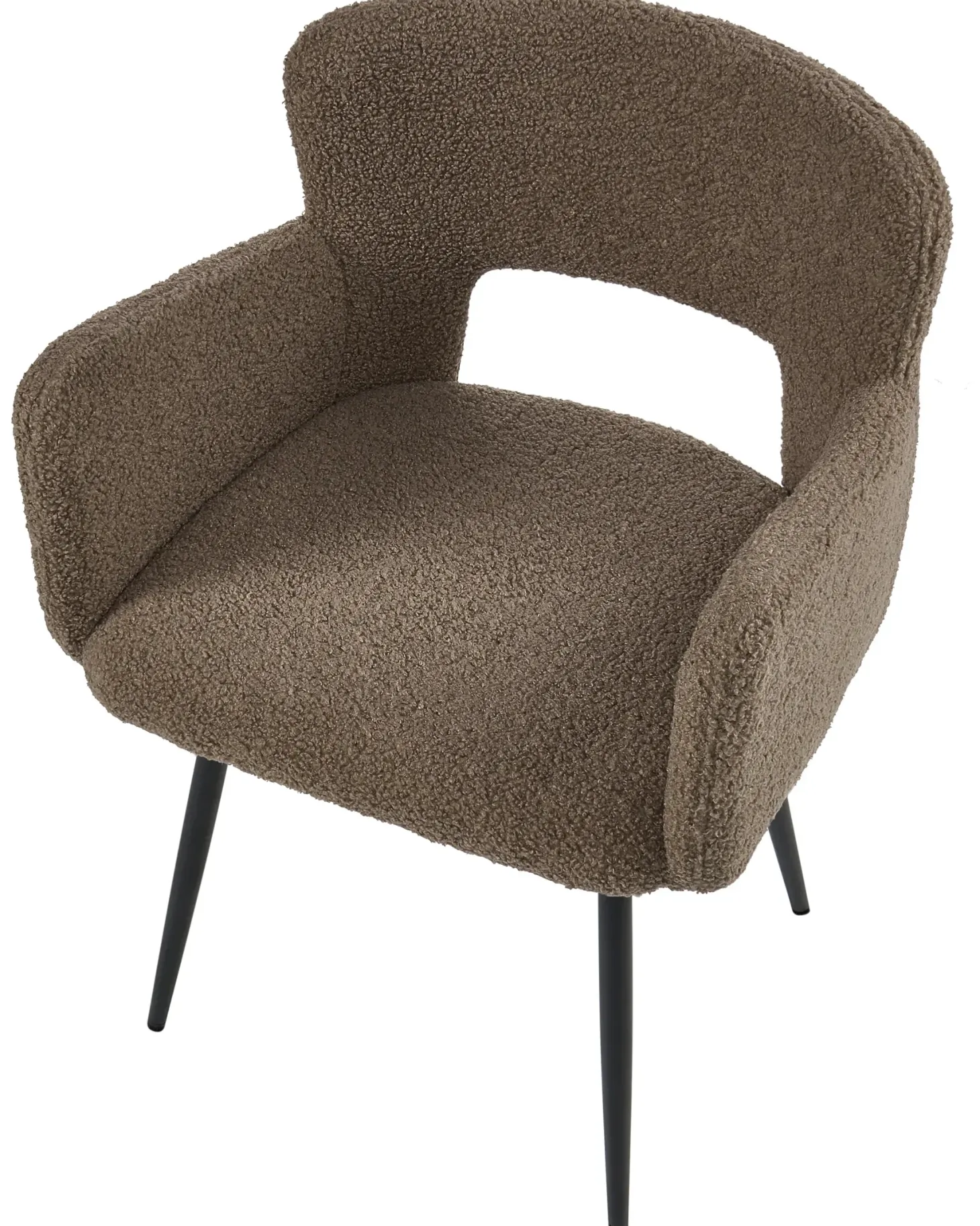 Sæt med 2 spisebordsstole SANILAC Boucle Brun