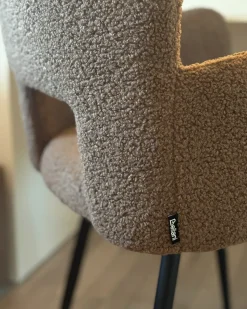 Sæt med 2 spisebordsstole SANILAC Boucle Brun