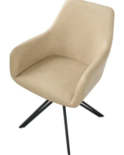 Sæt med 2 spisebordsstole SANSARC Kunstlæder Beige