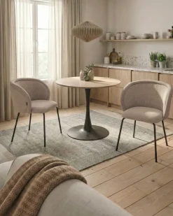 Sæt med 2 spisebordsstole SARASOTA Brungrå