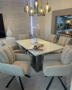Sæt med 2 spisebordsstole SARDOAL Lys Beige