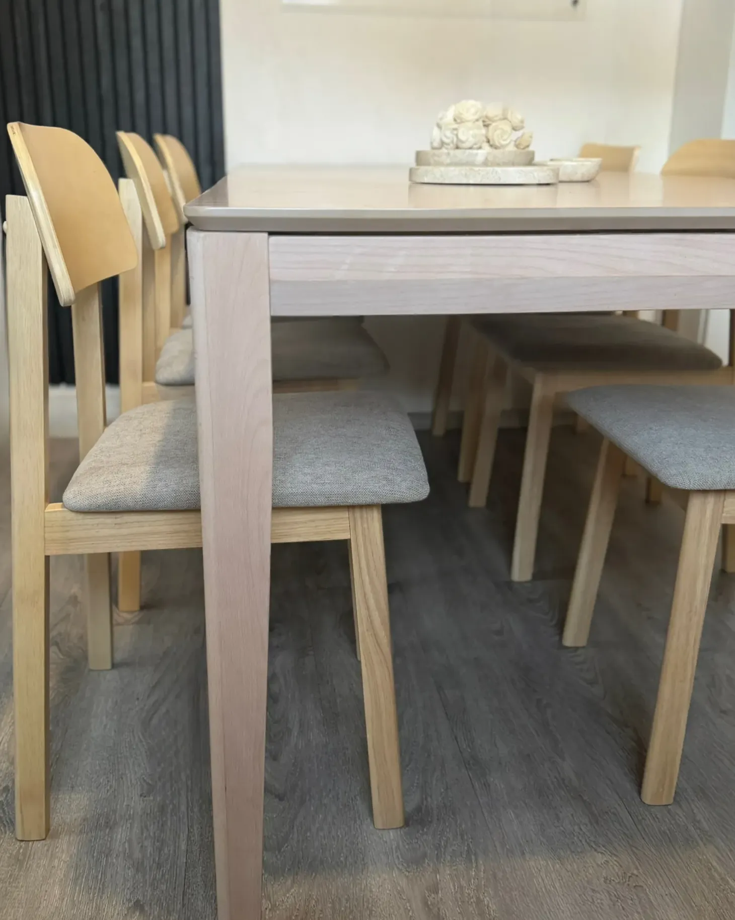 Sæt med 2 spisebordsstole SCANDIA Træ Brungrå