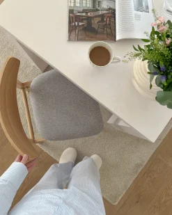 Sæt med 2 spisebordsstole SMILEY Træ Lysebrun/grå