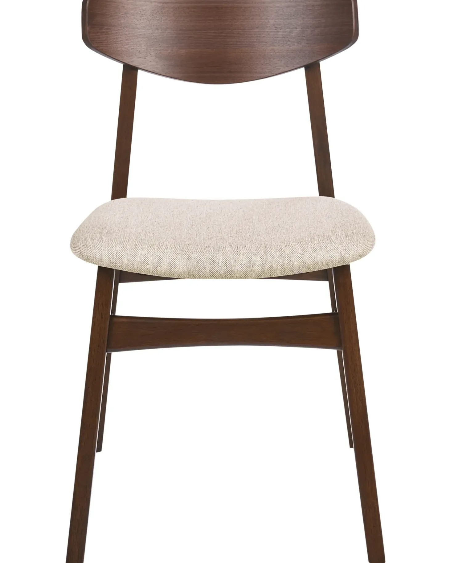 Sæt med 2 spisebordsstole SMILEY Træ Brun/beige