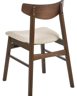 Sæt med 2 spisebordsstole SMILEY Træ Brun/beige