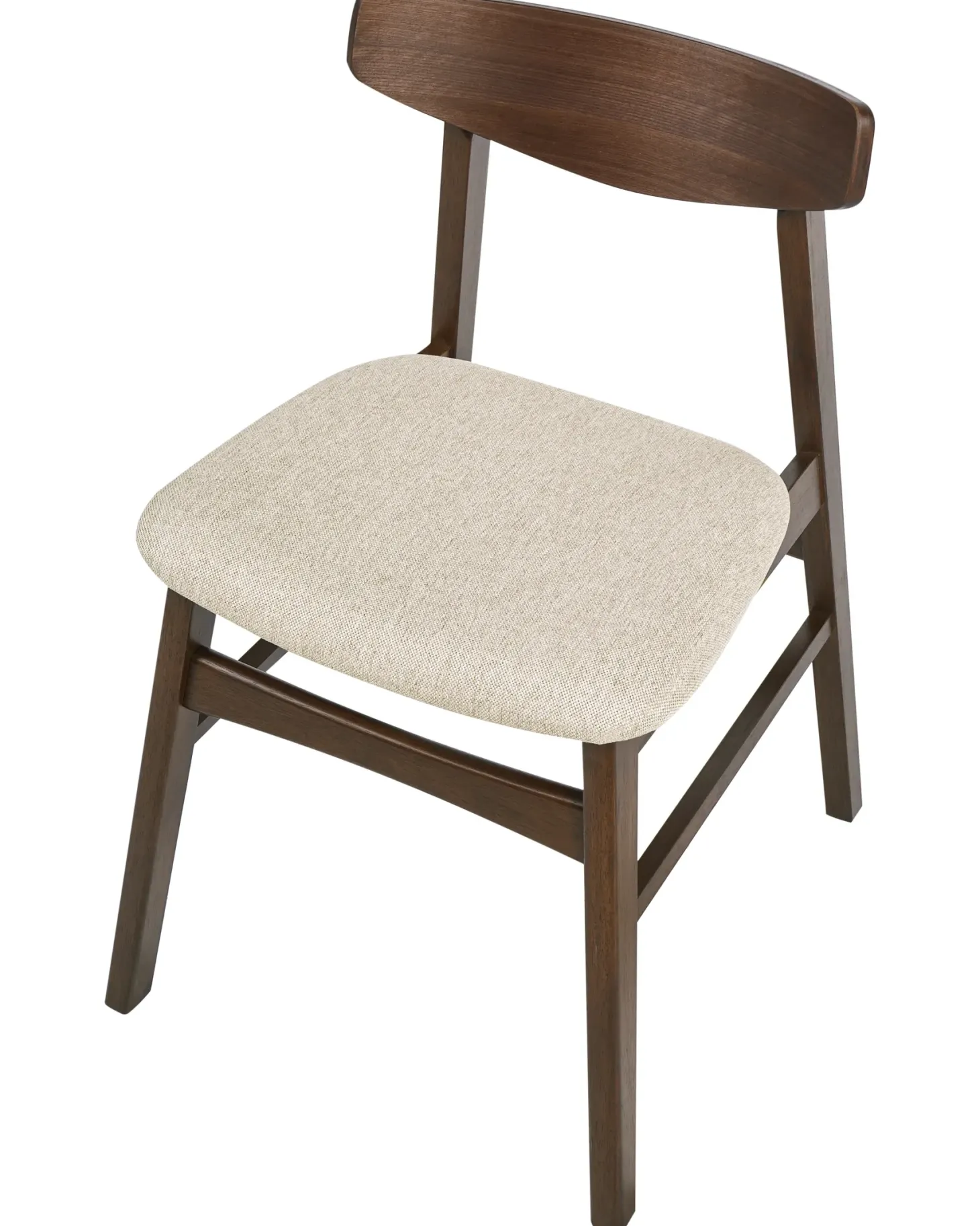 Sæt med 2 spisebordsstole SMILEY Træ Brun/beige