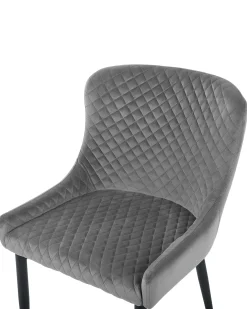 Sæt med 2 spisebordsstole SOLANO Velour Grå