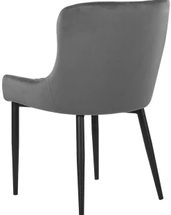 Sæt med 2 spisebordsstole SOLANO Velour Grå