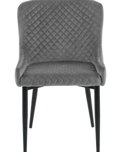 Sæt med 2 spisebordsstole SOLANO Velour Grå
