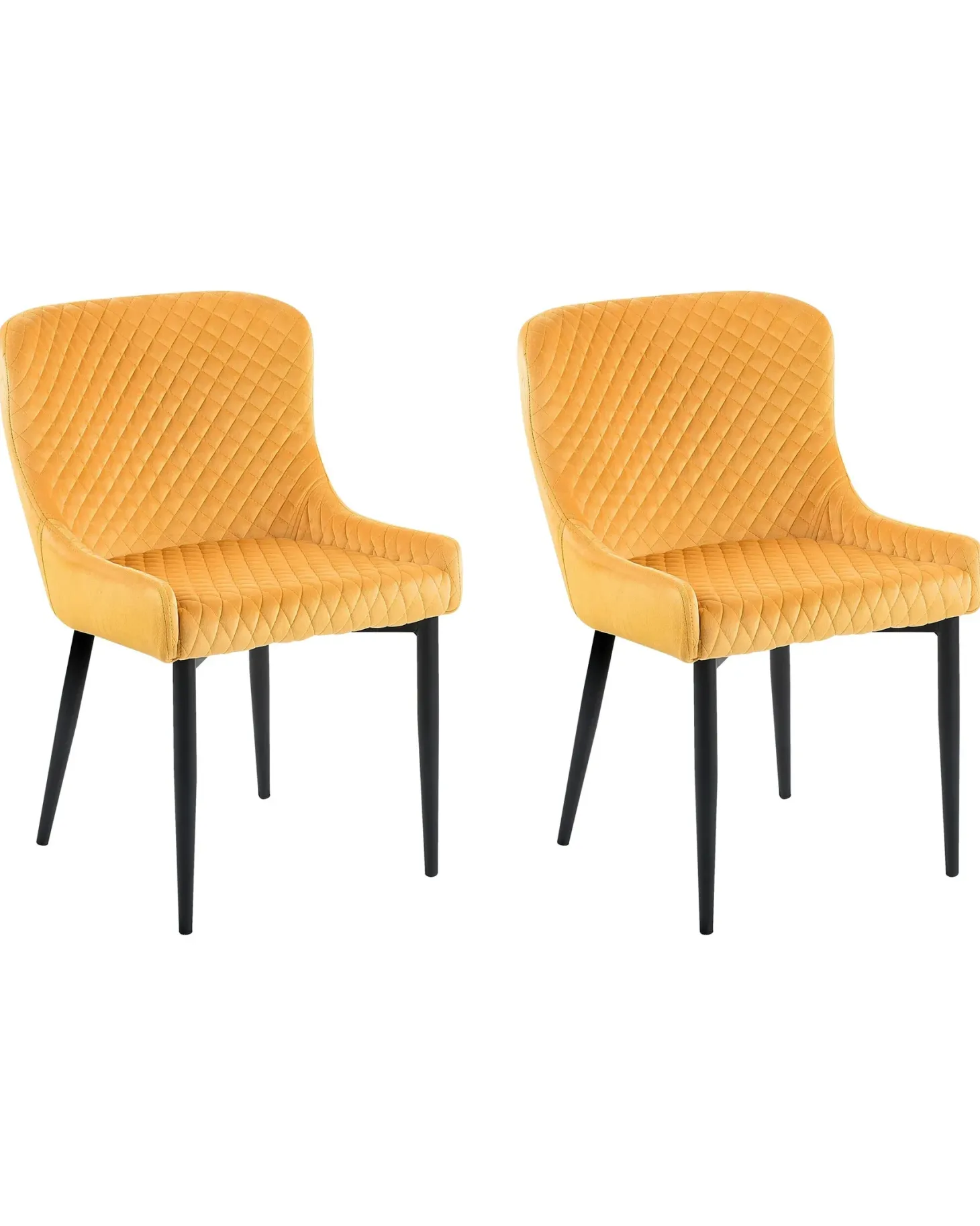 Sæt med 2 spisebordsstole SOLANO Velour Gul