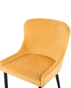 Sæt med 2 spisebordsstole SOLANO Velour Gul
