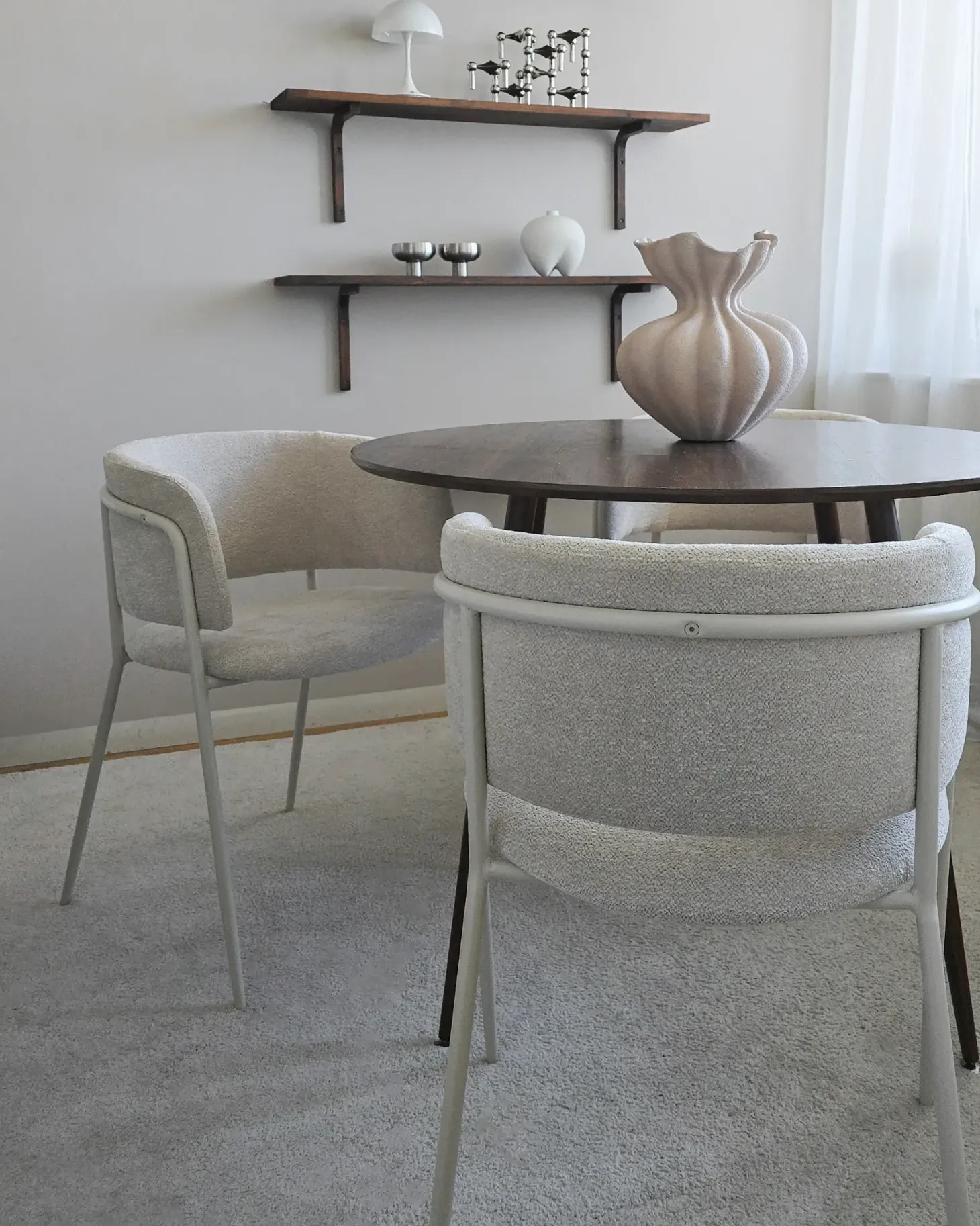 Sæt med 2 spisebordsstole SPRINGER Chenille Lys Beige