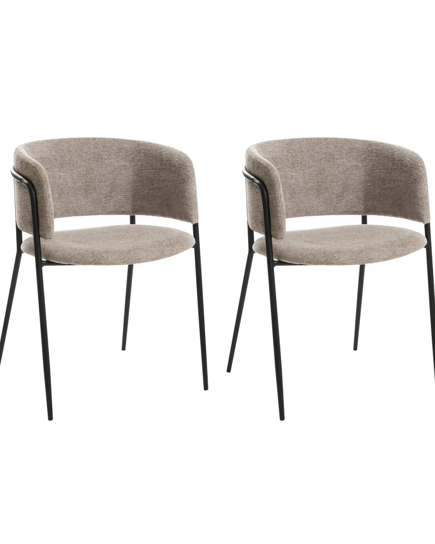 Sæt med 2 spisebordsstole SPRINGER Chenille Brungrå