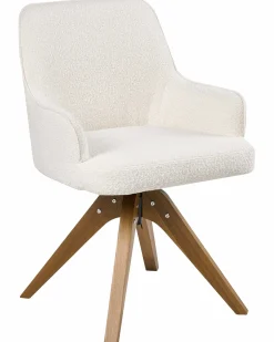 Sæt med 2 spisebordsstole SYLVANIA Boucle Cremehvid