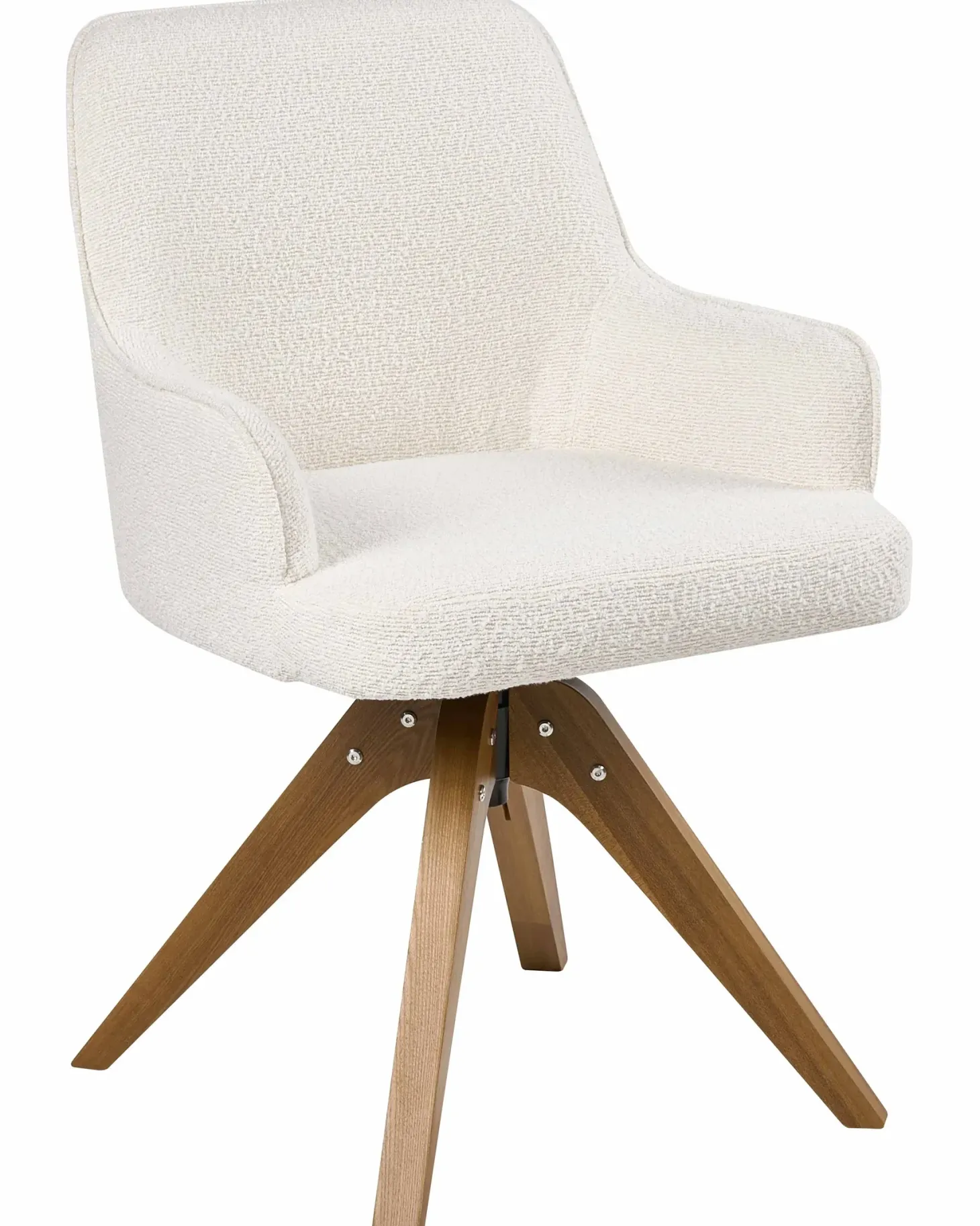 Sæt med 2 spisebordsstole SYLVANIA Boucle Cremehvid
